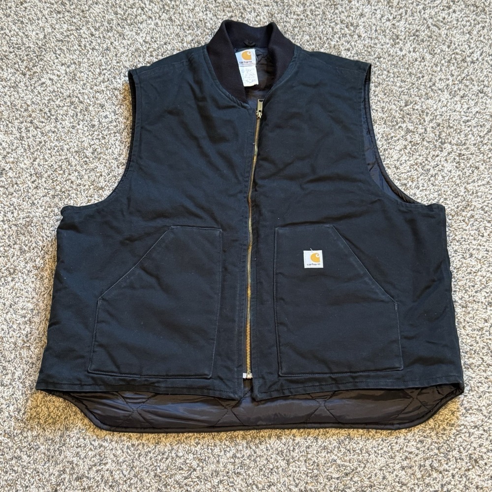 Vintage Y2K Carhart  Arctic Quilt Lined V01 Men's Vest - Black, 2XL Regular